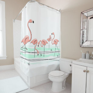Flamingos Group Duschvorhang