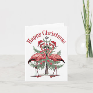 Flamingos Happy Christmas Sommer Karte
