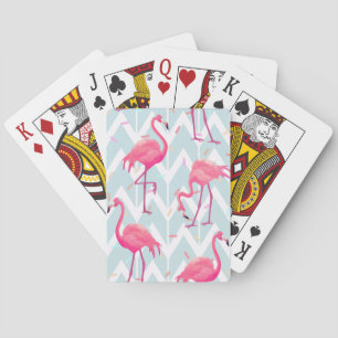 Flamingos Hellgrau: Vintage Tropical. Spielkarten