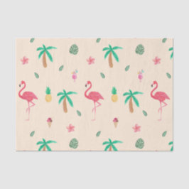 Flamingos im Sommer Seidenpapier