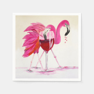 Flamingos im Wein Serviette