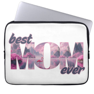 Flamingos in einer Traumwelt - best Mom ever Laptopschutzhülle