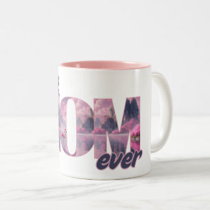 Flamingos in einer Traumwelt - best Mom ever Zweifarbige Tasse