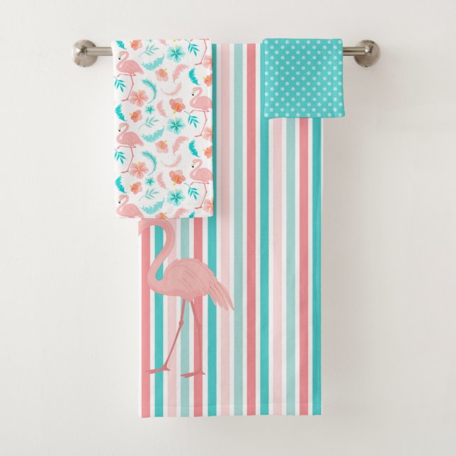 Flamingos in Liebe Badhandtuch Set (Insitu)