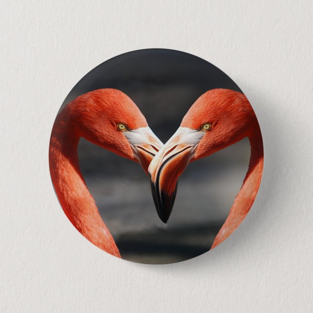 Flamingos in Liebe Button (Vorderseite)