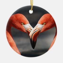 Flamingos in Liebe Keramik Ornament