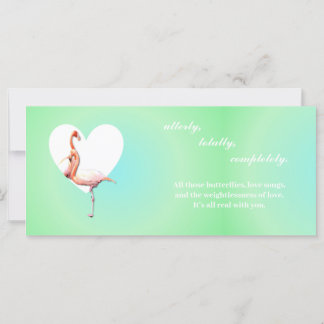 Flamingos in Liebe mit minzgrünem Hintergrund