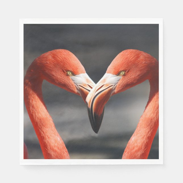 Flamingos in Liebe Serviette (Vorderseite)