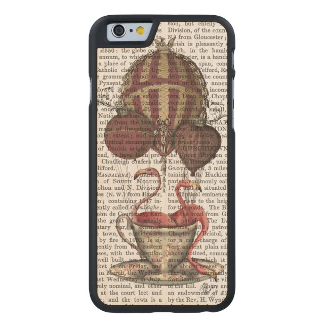 Flamingos in Teacup Carved Wood iPhone Hülle (Rückseite)