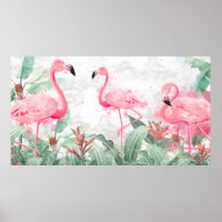 Flamingos in tropischen Pflanze auf einem texturie
