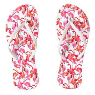 Flamingos in Wasserfarben Flip Flops