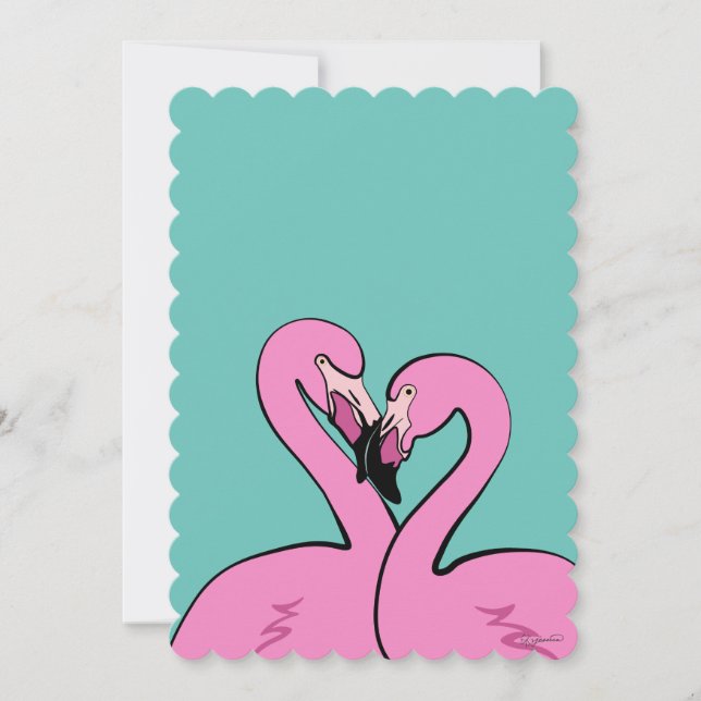 Flamingos Invitation Einladung (Vorderseite)