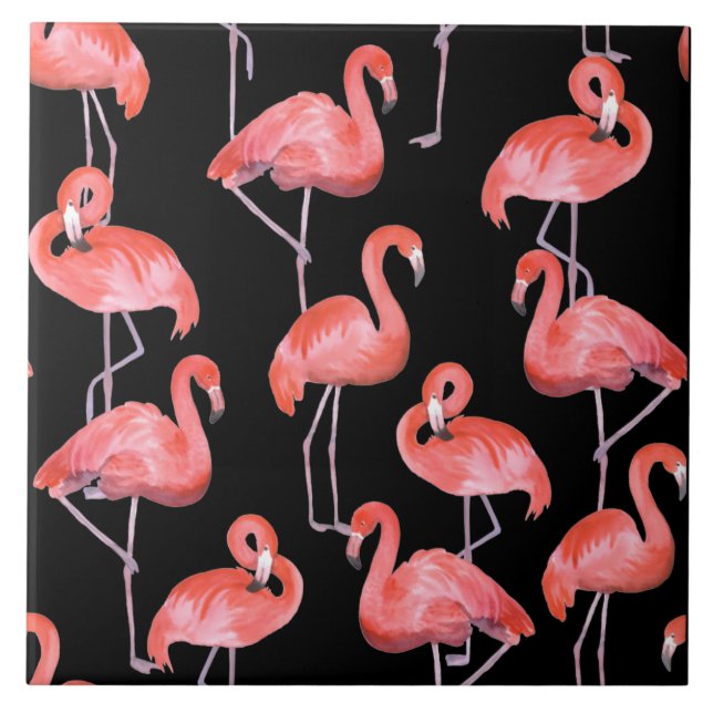 Flamingos Keramikfliese (Vorderseite)