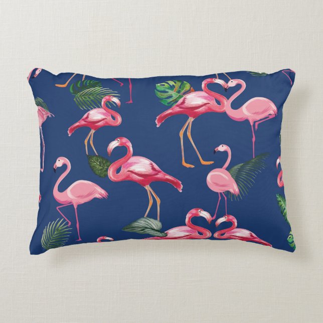Flamingos Liebe Muster 2 Dekokissen (Vorderseite)