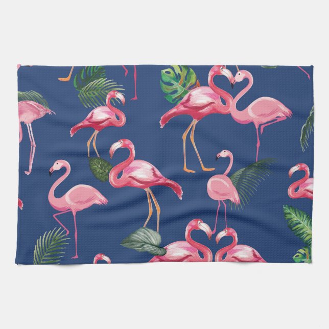 Flamingos Liebe Muster 2 Geschirrtuch (Horizontal)