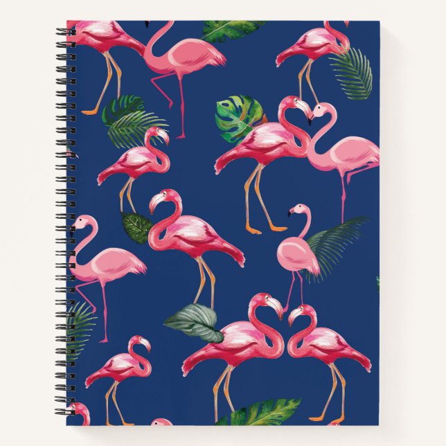Flamingos Liebe Muster 2 Notizbuch (Vorderseite)