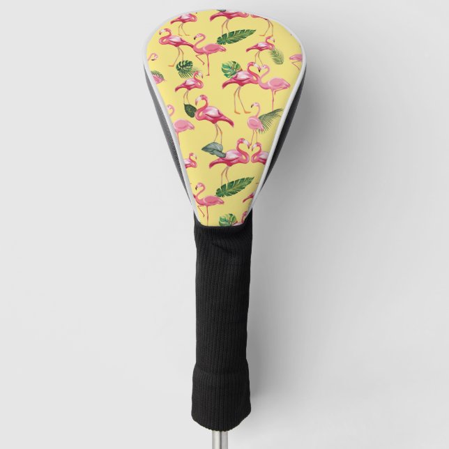 Flamingos Liebe Muster 3 Golf Headcover (Vorderseite)