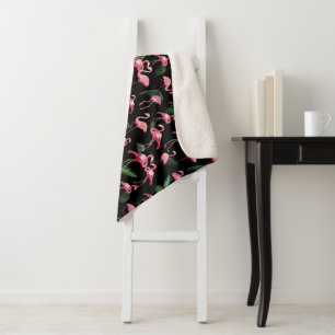 Flamingos Liebe Muster 4 Sherpadecke
