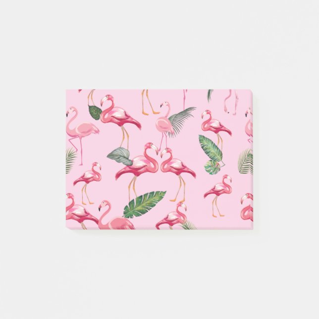 Flamingos-Liebe Muster 5 Post-it Klebezettel (Vorderseite)