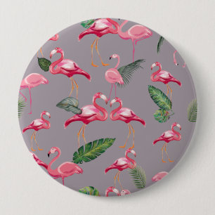 Flamingos Liebe Pattern 6 Button