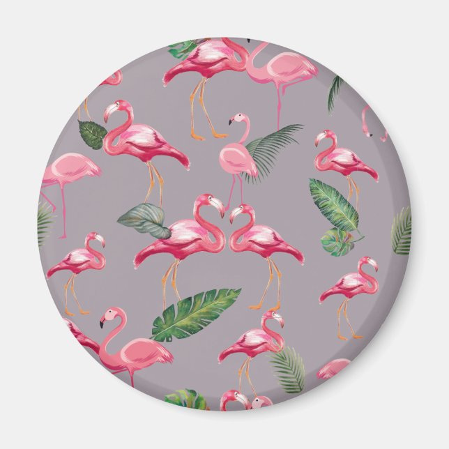 Flamingos Liebe Pattern 6 Magnet (Vorne)