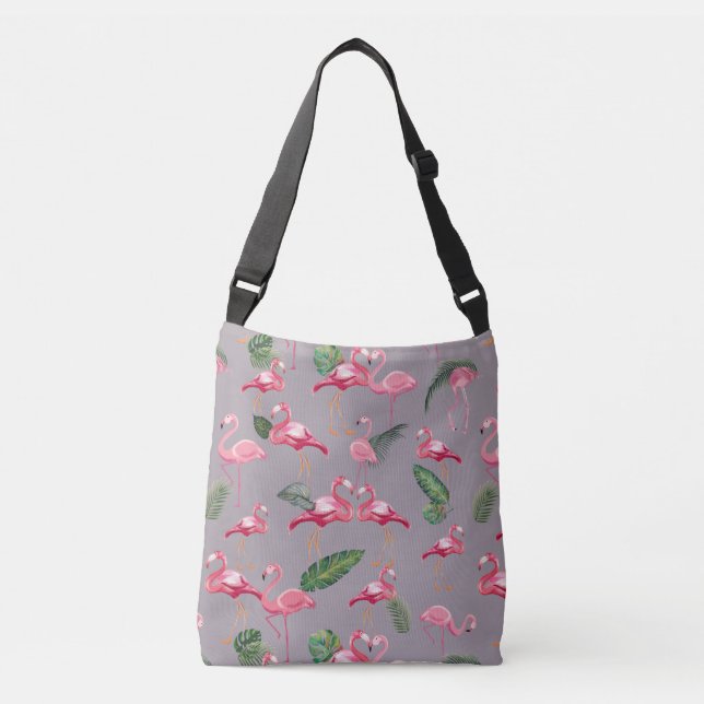 Flamingos Liebe Pattern 6 Tragetaschen Mit Langen Trägern (Vorderseite)