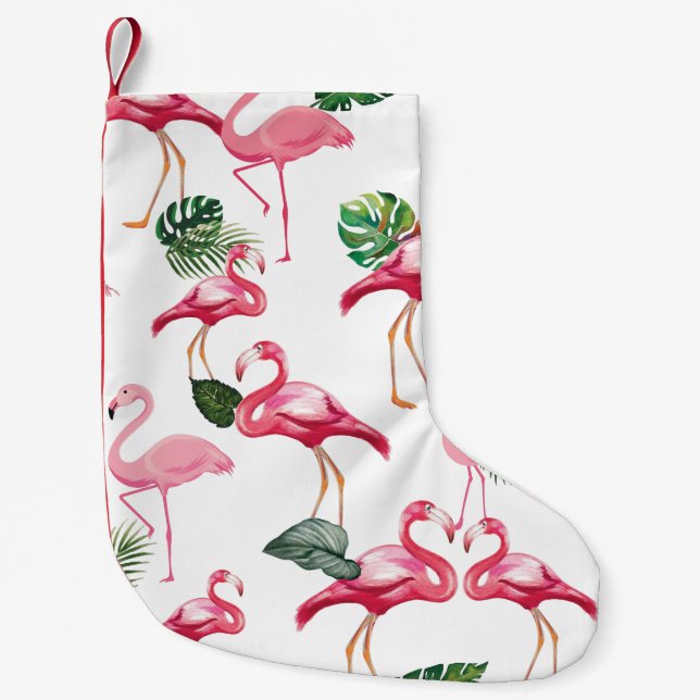 Flamingos Liebe Pattern Kleiner Weihnachtsstrumpf (Vorderseite)
