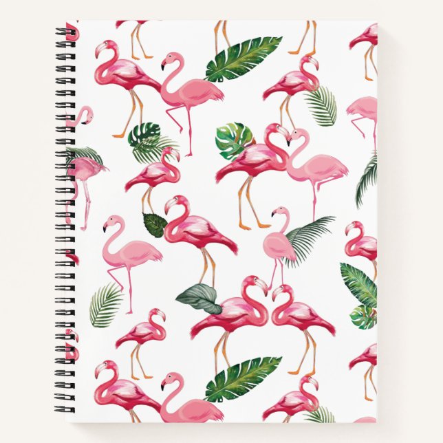 Flamingos Liebe Pattern Notizbuch (Vorderseite)
