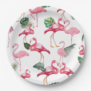 Flamingos Liebe Pattern Pappteller