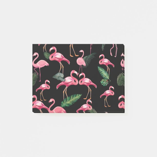 Flamingos lieben Muster 4 Post-it Klebezettel (Vorderseite)