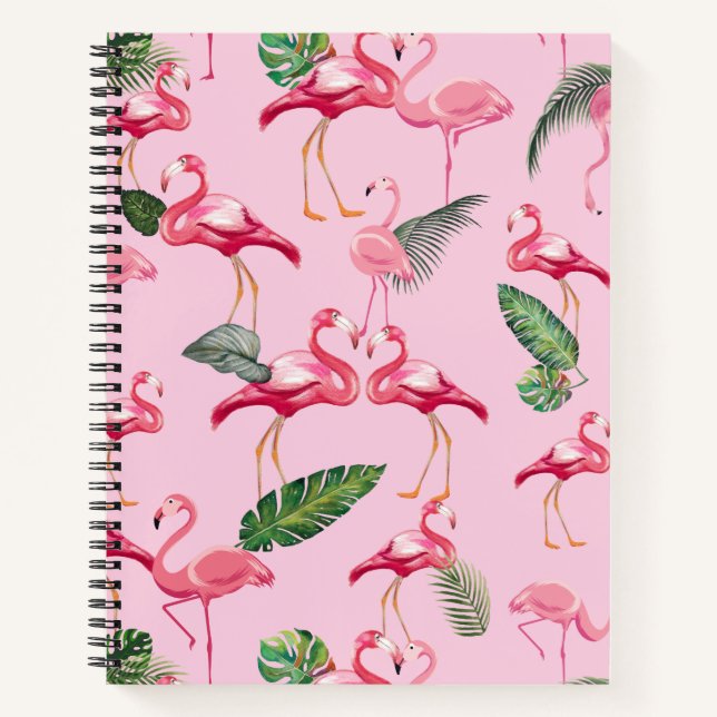 Flamingos lieben Muster 5 Notizbuch (Vorderseite)