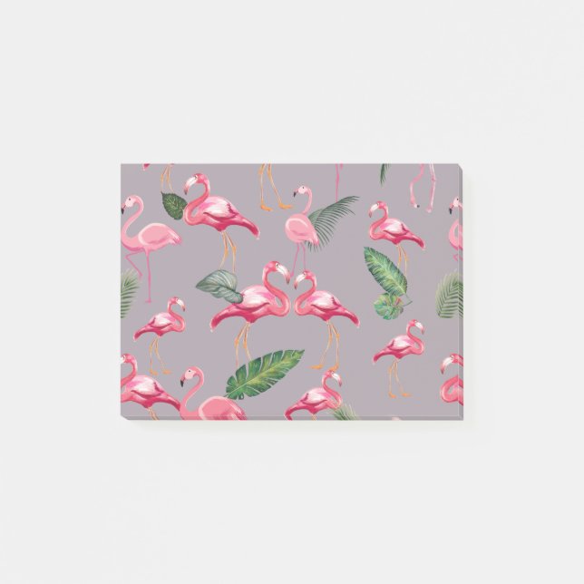 Flamingos lieben Muster 6 Post-it Klebezettel (Vorderseite)
