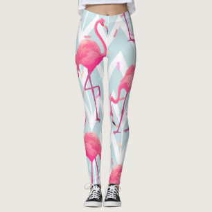 Flamingos Light Gray: Vintag tropisch. Leggings