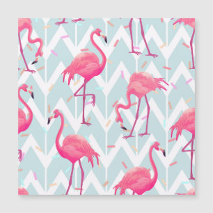 Flamingos Light Gray: Vintag tropisch. Magnetkarte