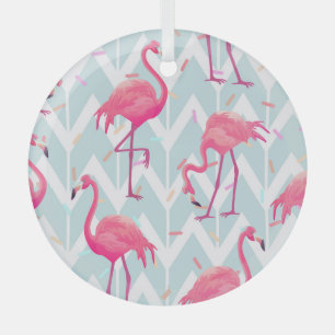 Flamingos Light Gray: Vintag tropisch. Ornament Aus Glas