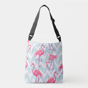 Flamingos Light Gray: Vintag tropisch. Tragetaschen Mit Langen Trägern