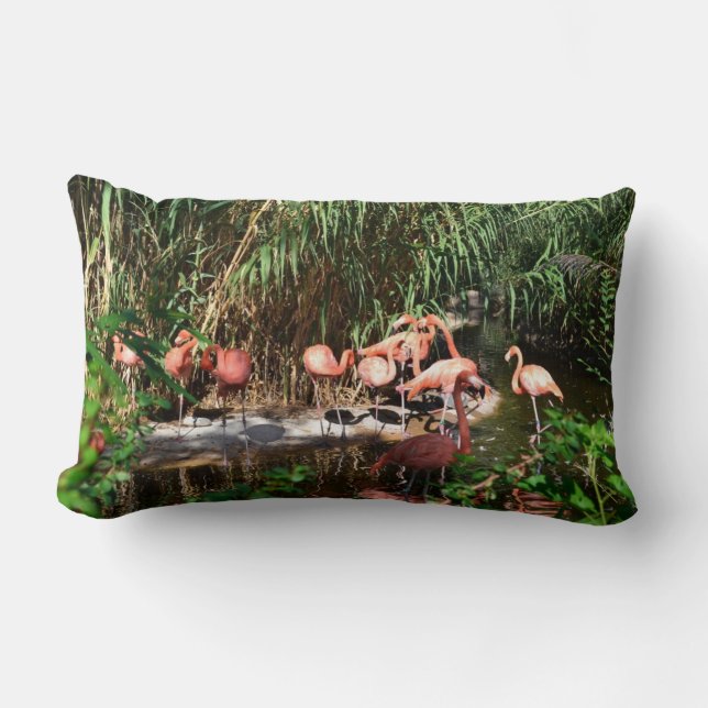 Flamingos Lumbar / Travel Pillow Lendenkissen (Vorderseite)