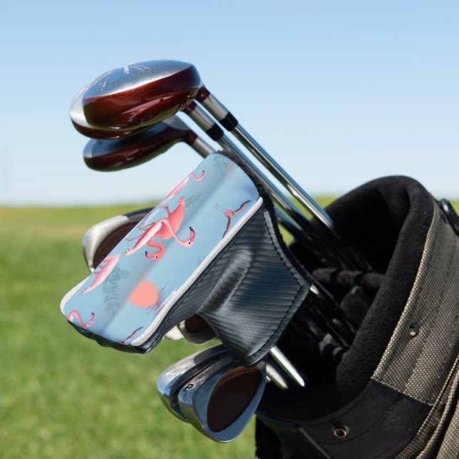 Flamingos Muster 1 Golf Headcover (In Situ)