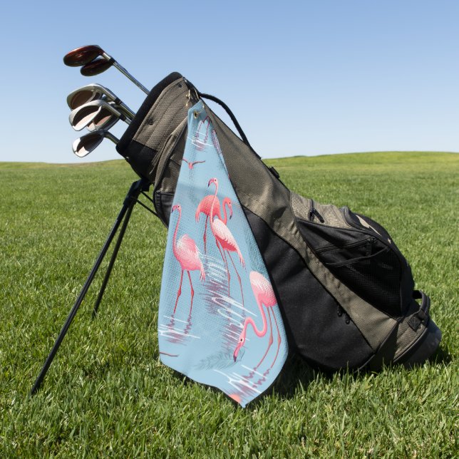 Flamingos Muster 1 Golfhandtuch (Gras)