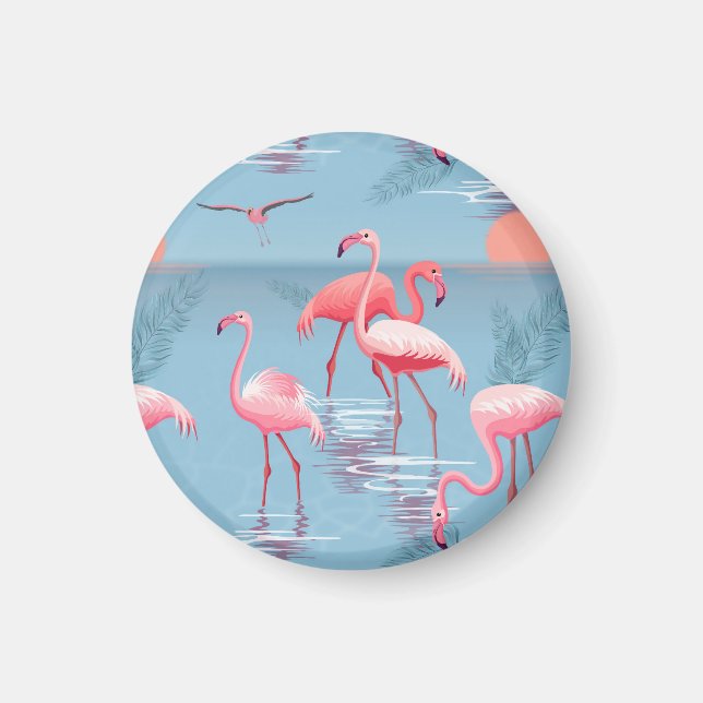 Flamingos Muster 1 Magnet (Vorne)