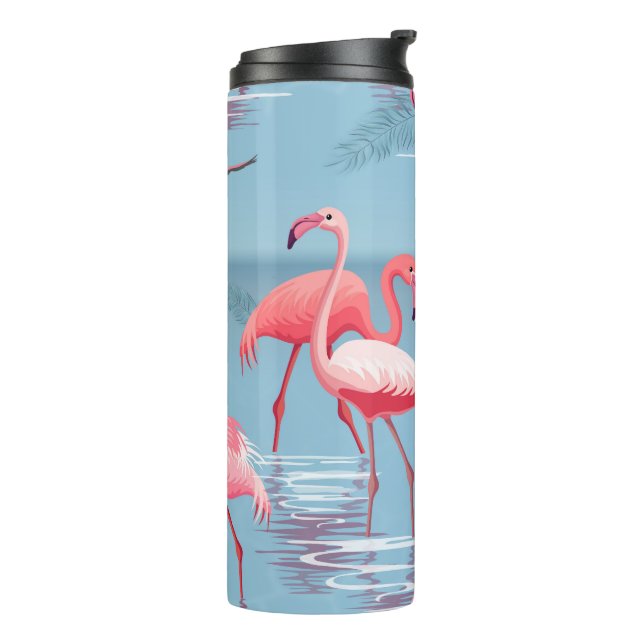 Flamingos Muster 1 Thermosbecher (Nach links gedreht)