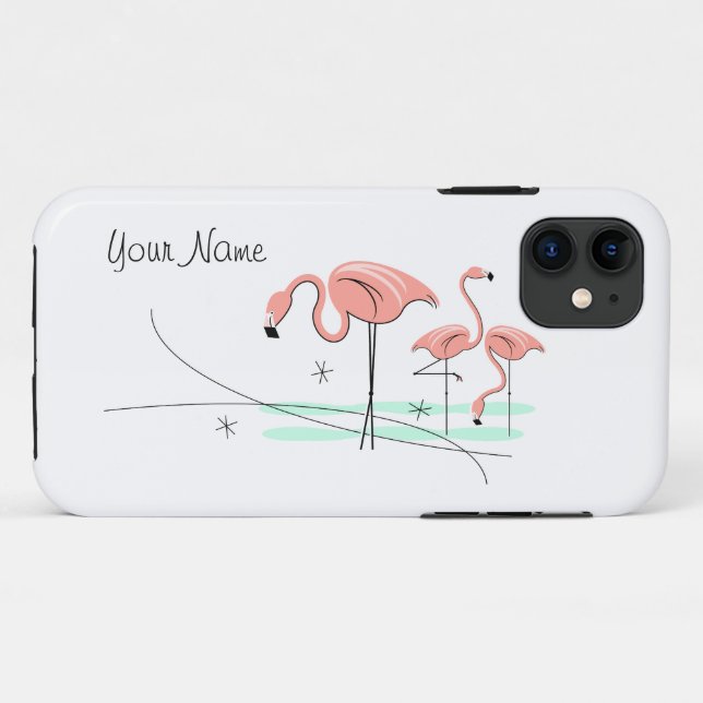 Flamingos Ocean Trio 3 'Name' iPhone 11 zäh Case-Mate iPhone Hülle (Rückseite (Horizontal))