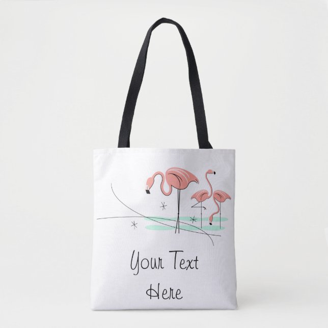 Flamingos Ocean Trio 3 Text über Tasche (Vorderseite)