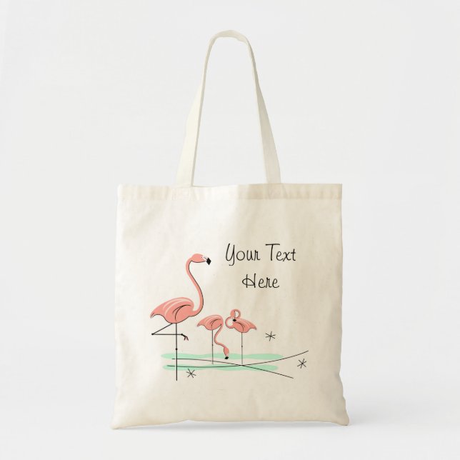 Flamingos Ocean Trio 4 'Text' Totasche Tragetasche (Vorne)