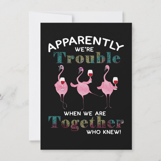 Flamingos| Offenbar sind wir schwer Flamingos Einladung (Vorderseite)