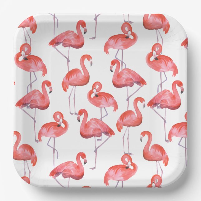 Flamingos Paper Tellers Pappteller (Vorderseite)