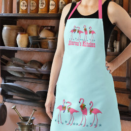 Flamingos Personalisiert Blue Schürze