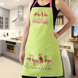 Flamingos Personalisiert Chartreuse Schürze