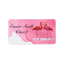 Flamingos Personalisiert School Label Adressaufkleber