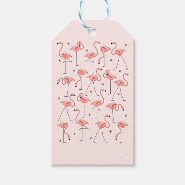 Flamingos Pink Geschenkanhänger (Vorderseite)